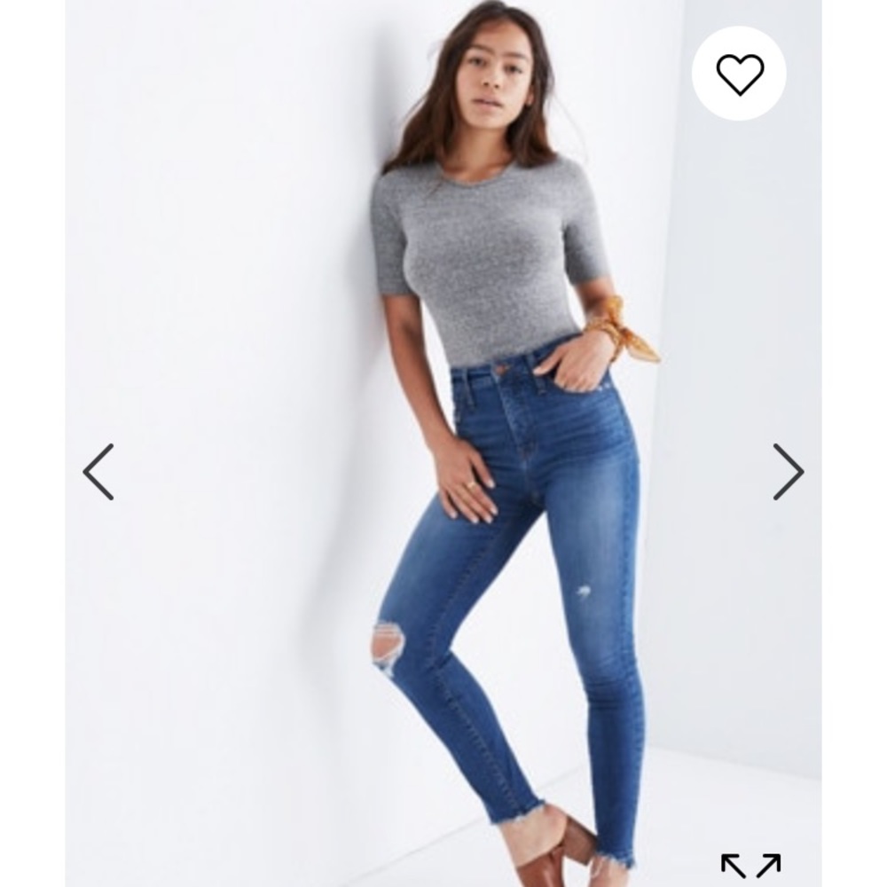 Madewell High Rise Skinny Jeans: Drop Step Hem